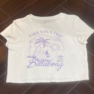 Billabong Ivory and Lavender Graphic Tee